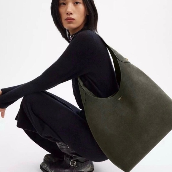 Coach Brooklyn Shoulder Bag 39 (Green Suede & Leather) - Picture 3 of 8